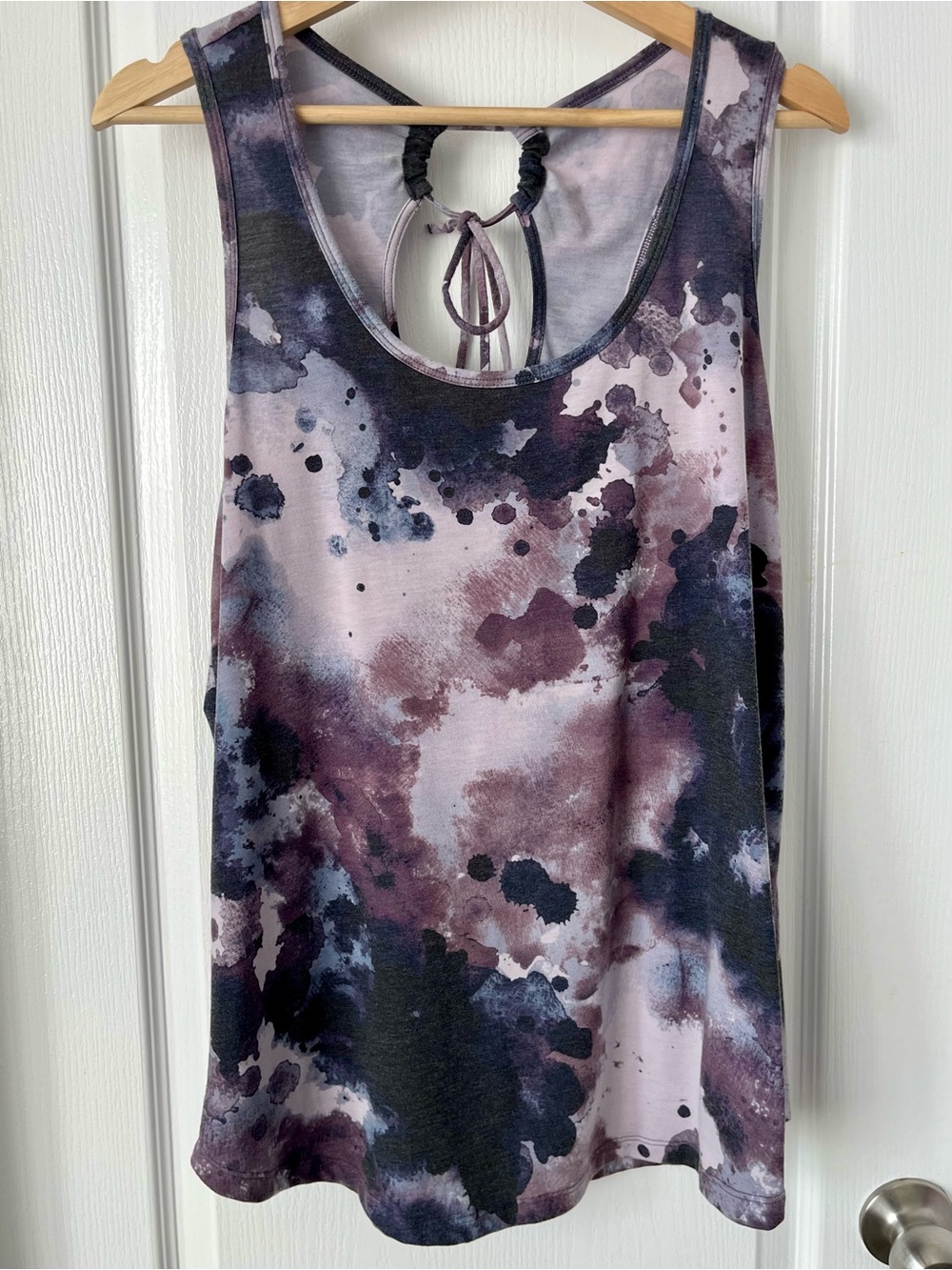 SHAMBHALA Watercolour Print Racerback Active Tank Top Size Large